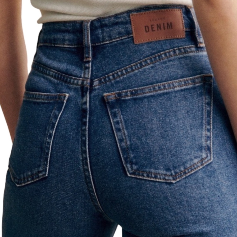 Sezane Brut Sexy Jeans Denim Blue High Rise Button Fly Straight Women's size 27